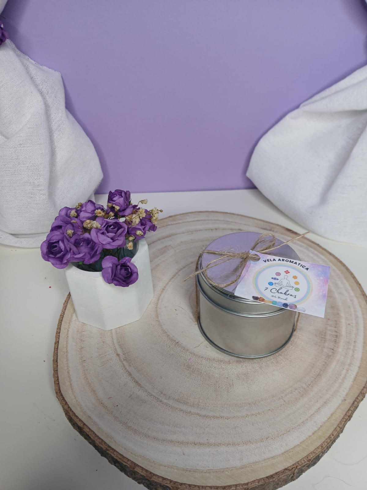 Vela aromática chakras