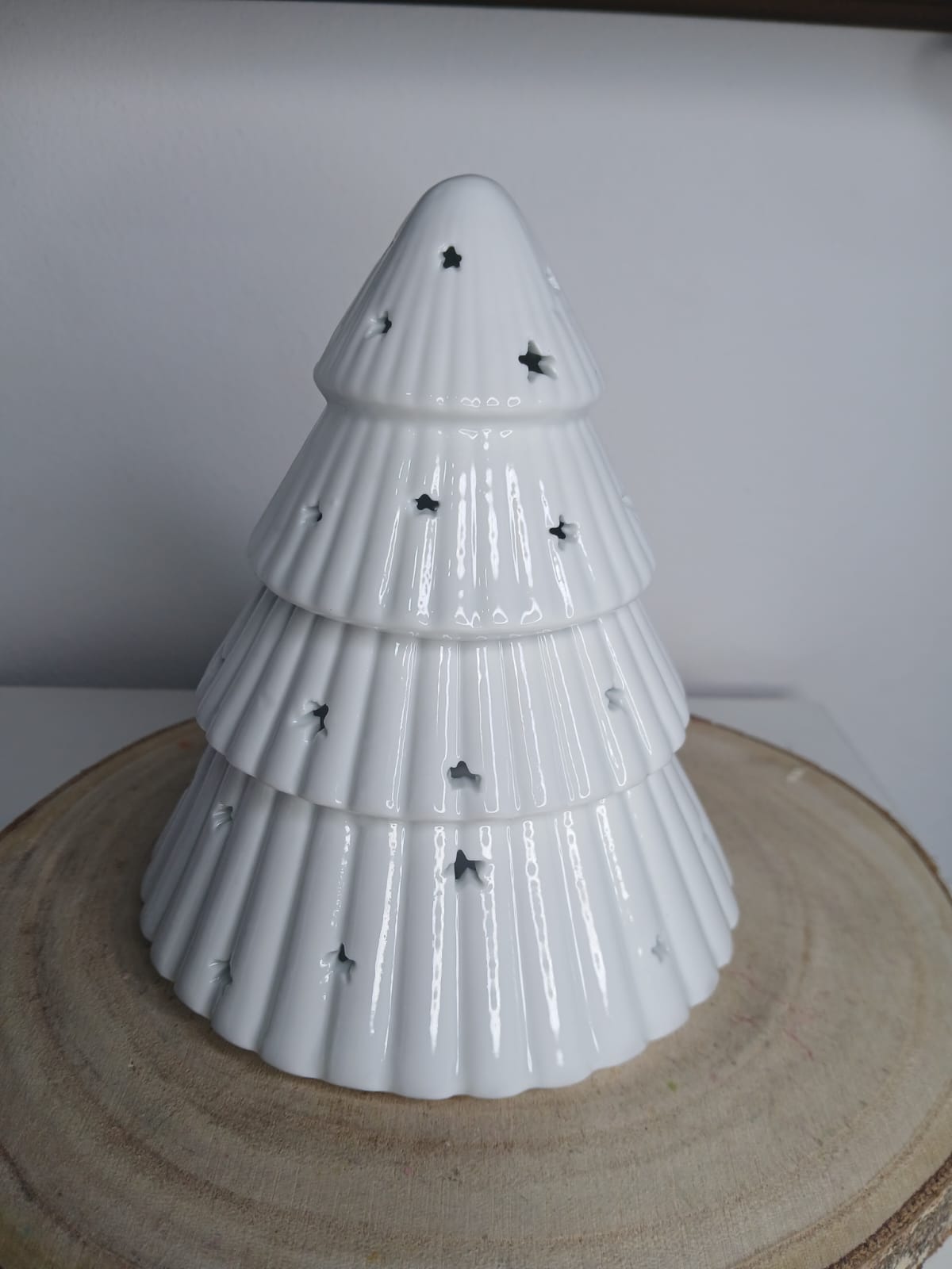 Quemador árbol Navidad blanco