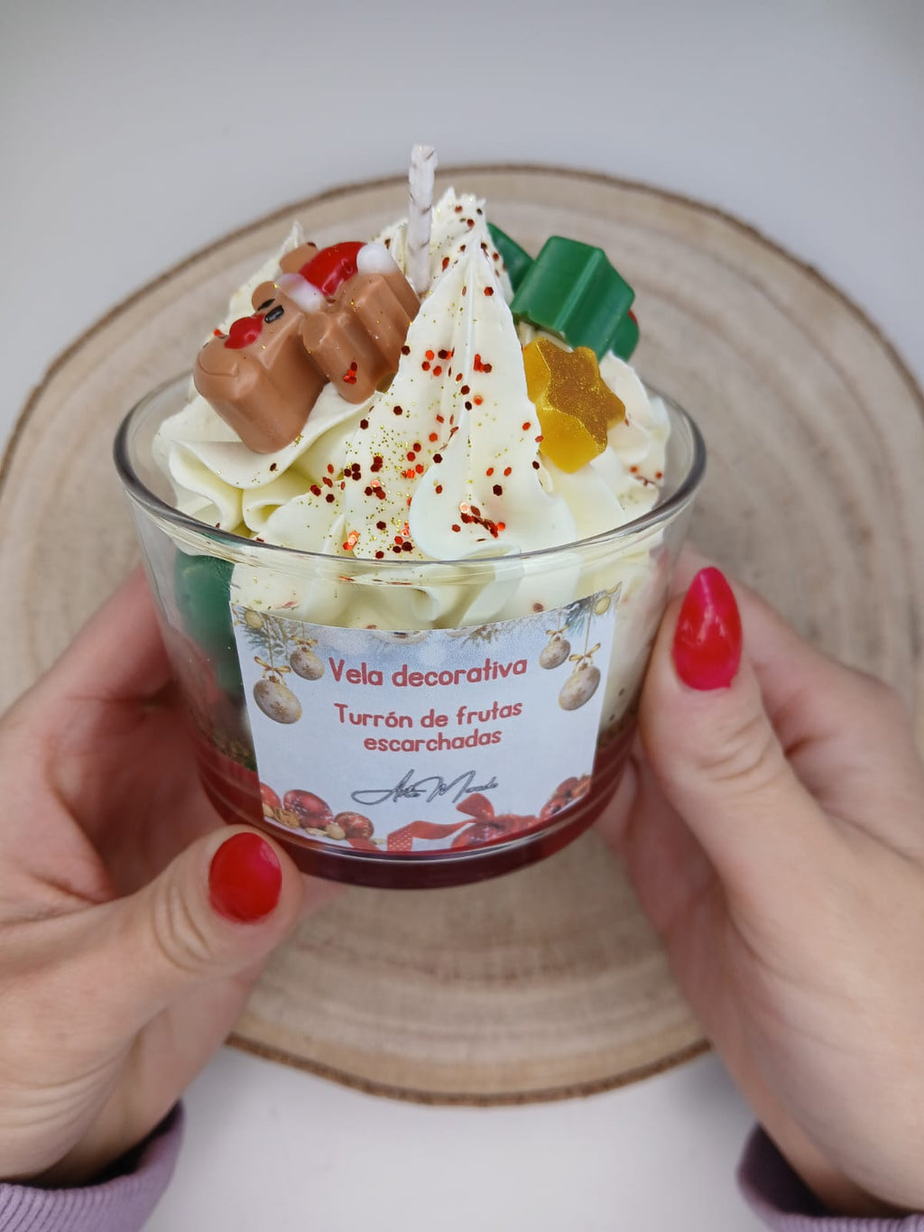 Vela decorativa Turrón de frutas escarchadas