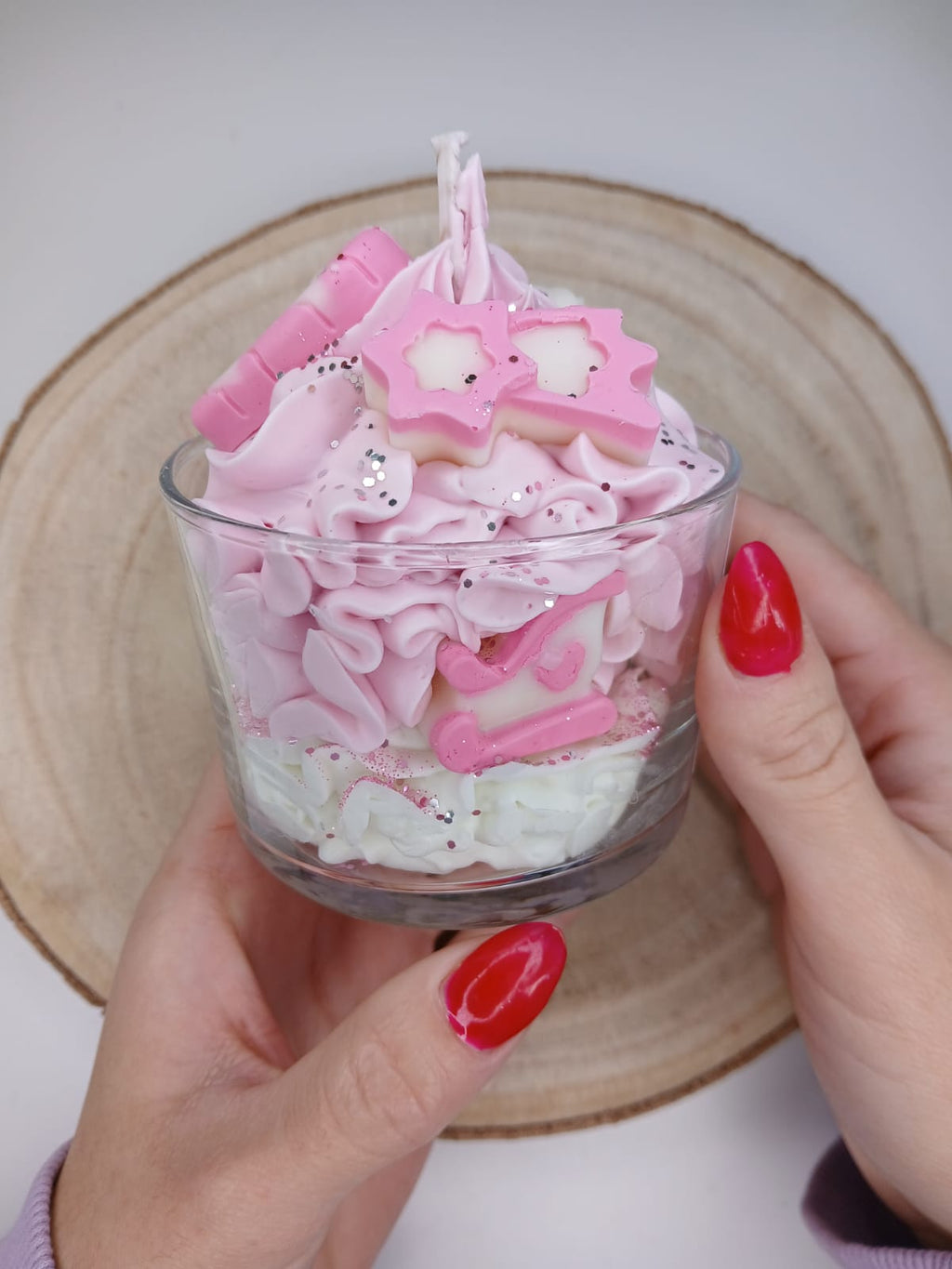 Vela decorativa Navidad rosa